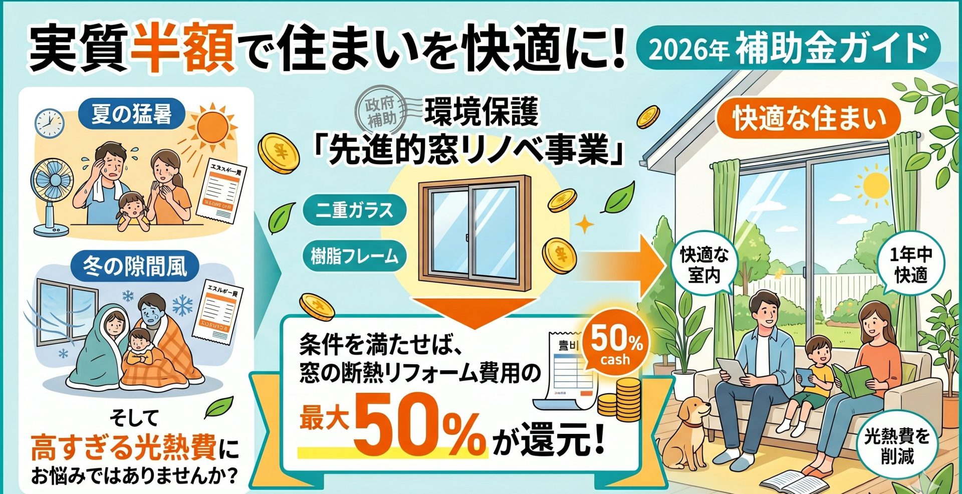 実質半額で住まいを快適に！2026年 最新補助金ガイド